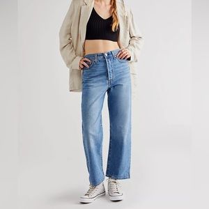 Free People x Levi's Ribcage Straight Ankle Jeans, W 28 x L27